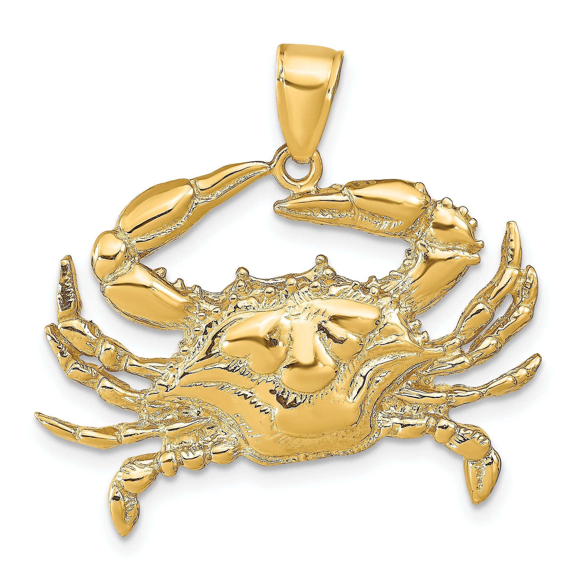 14K Large Blue Crab Pendant
