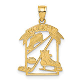 14K Hockey Story Framed Charm