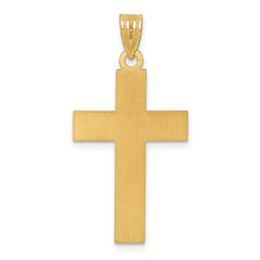 14K Large Satin Cross Pendant
