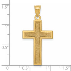 14K Large Satin Cross Pendant