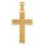 Large Cross Pendant in 14K Yellow Gold, 38mm Satin - Sophia Jewelers
