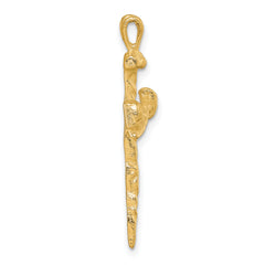 14K Polished Nail Cross Charm