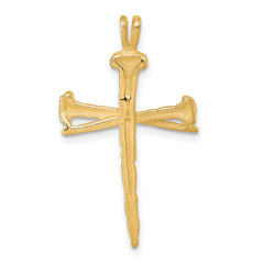 14K Polished Nail Cross Charm