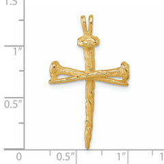 14K Polished Nail Cross Charm