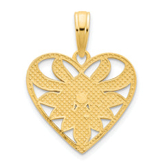 14ky Fancy Heart Pendant