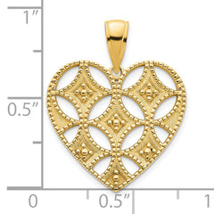 14ky Fancy Heart Pendant