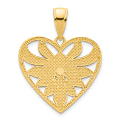 14ky Fancy Heart Pendant