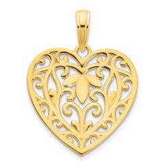 14ky Fancy Heart Pendant