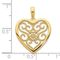 14ky Fancy Heart Pendant