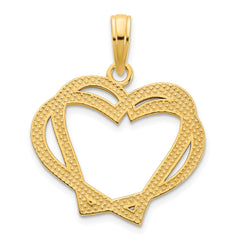 14k Heart in a Heart Pendant