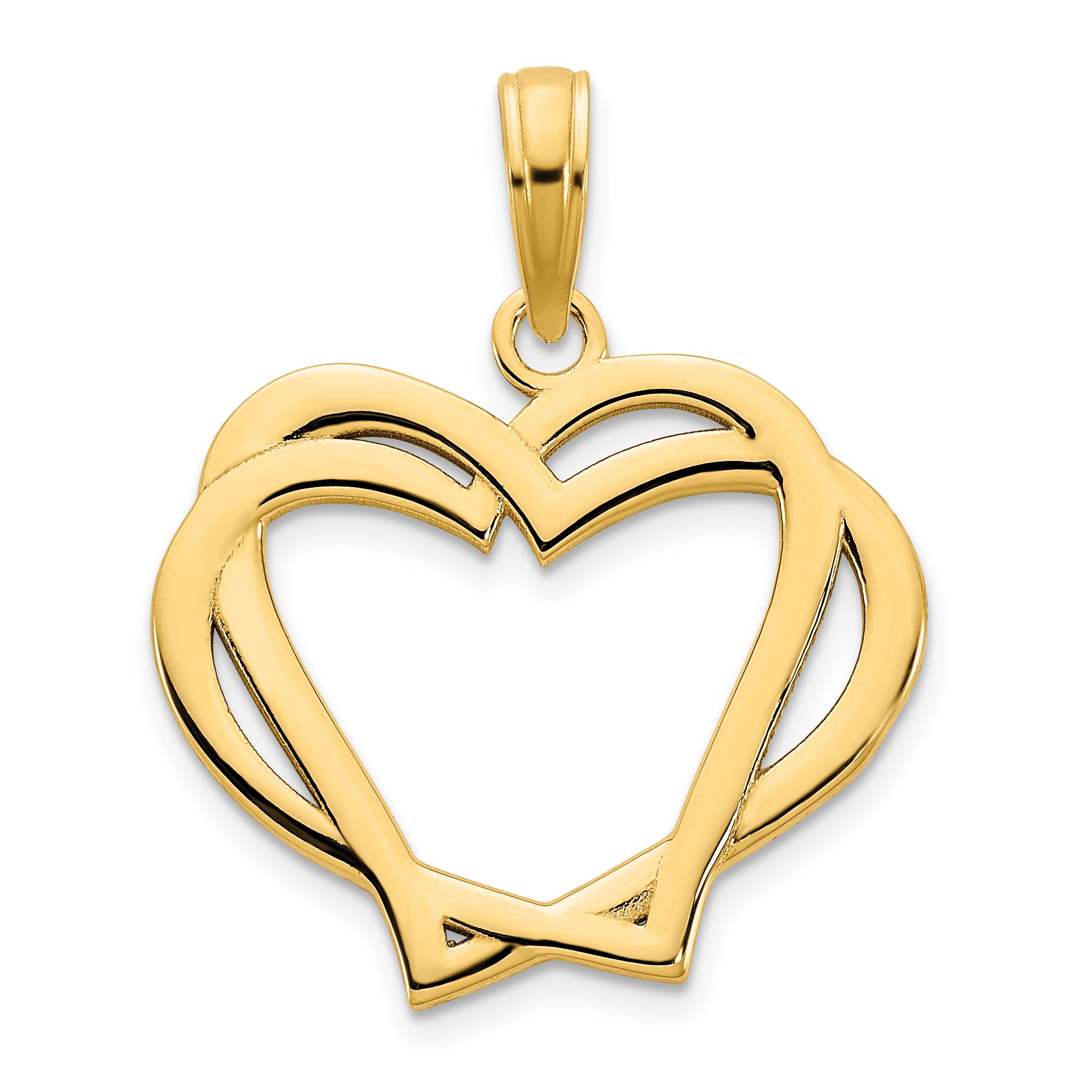 14k Heart in a Heart Pendant