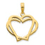 Heart in Heart Pendant in 14K Yellow Gold, 23mm - Sophia Jewelers