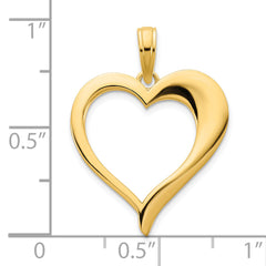 14k Open Heart Pendant