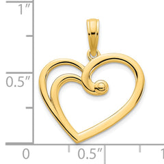 14k Fancy Open Heart Pendant