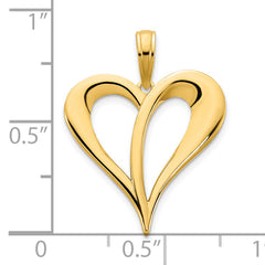14k Open Heart Pendant