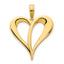 14k Open Heart Pendant