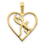 Deer in Heart Pendant in 14K Yellow Gold, 18mm - Sophia Jewelers