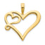Heart in Heart Pendant in 14K Yellow Gold, 22x19mm - Sophia Jewelers