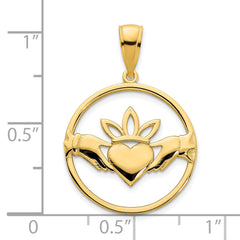 14k Claddagh Circle Pendant