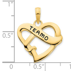 14ky Epoxy Te Amo Heart Charm