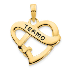 14ky Epoxy Te Amo Heart Charm