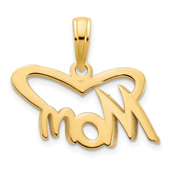 14k MOM Heart Pendant