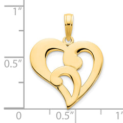 14ky Fancy Heart Pendant