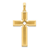 14k Polished and Satin Cross Pendant