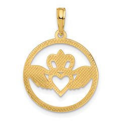 14k Claddagh Circle Pendant