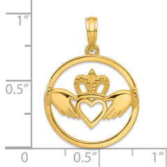 14k Claddagh Circle Pendant