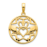 14k Claddagh Circle Pendant