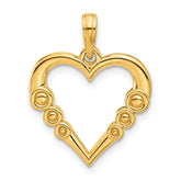 14k Polished Heart with Circles Pendant