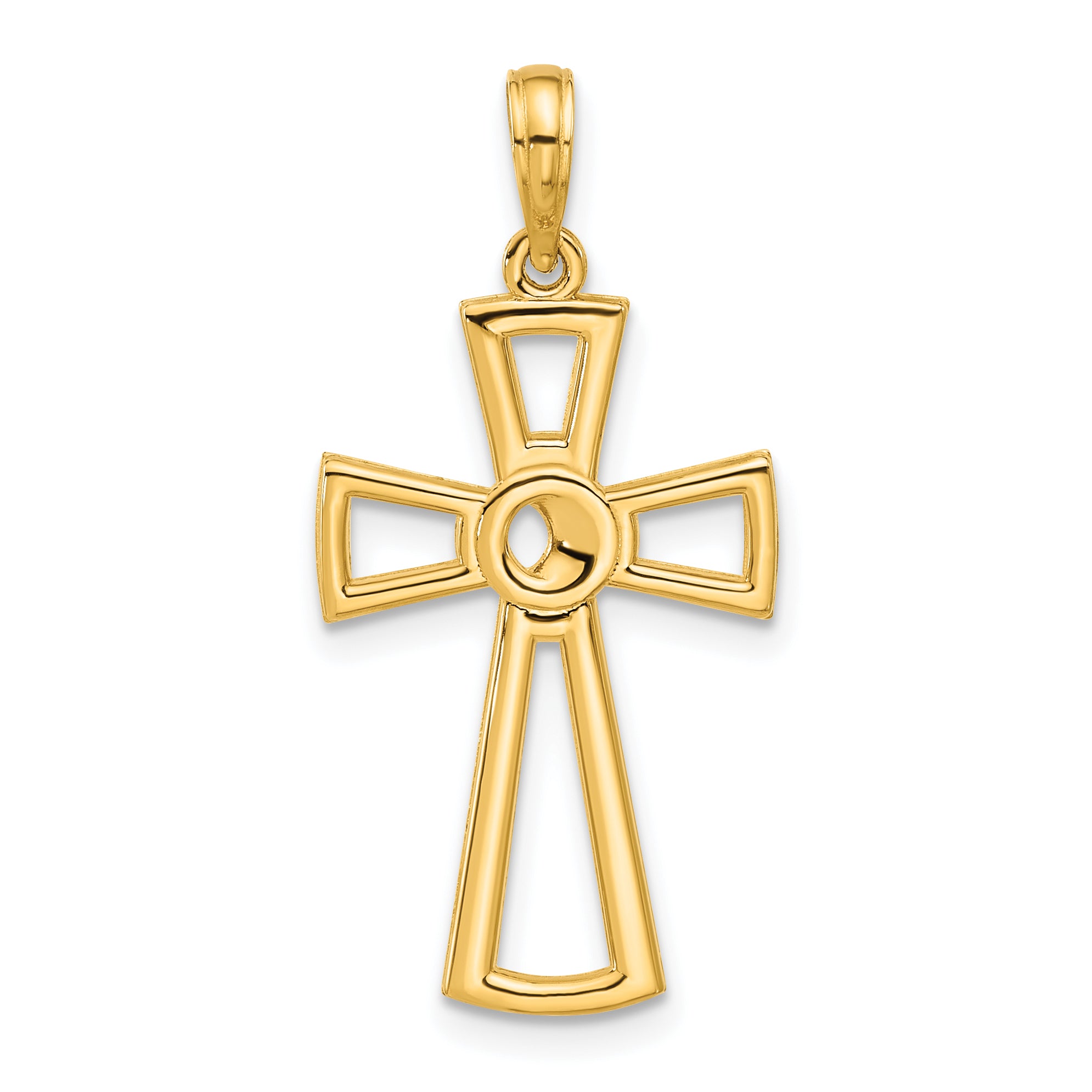 14k Polished Fancy Cross