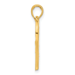 14k Polished Floral Heart Pendant