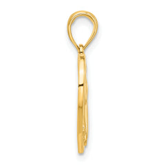 14k Polished Horse Head In Heart Pendant