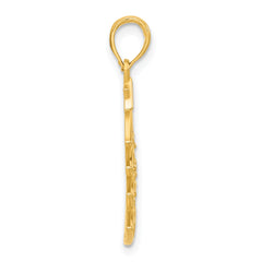 14k Polished Fancy Scrolled Christmas Tree Pendant