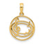 14k Polished Music Notes in Circle Pendant