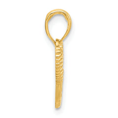 14k Polished Life Preserver with Rope Pendant