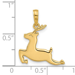 14K Polished Prancing Reindeer Charm
