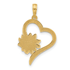 14k Fancy Heart and Flower Charm