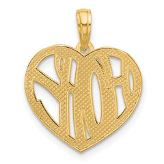 14K Polished HOPE Heart Charm