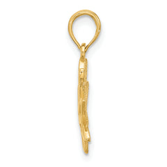 14K Polished Fancy Flower Charm