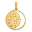 14K Polished Moon and Stars Charm