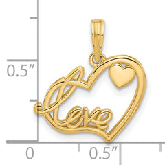 14K Polished Fancy Love and Hearts Charm