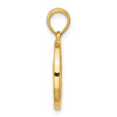 14K Polished Round Capricorn Pendant