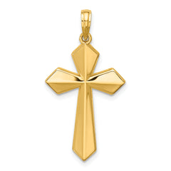 14K Polished Pointed Christian Cross Pendant