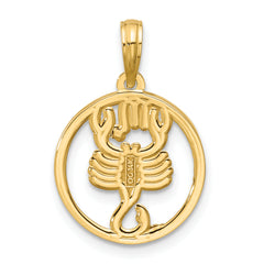 14K Polished Round Scorpio Pendant