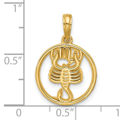 14K Polished Round Scorpio Pendant