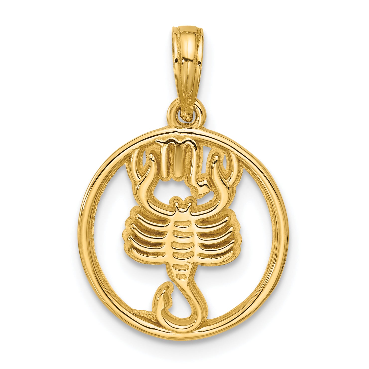 14K Polished Round Scorpio Pendant