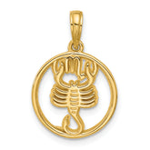 14K Polished Round Scorpio Pendant